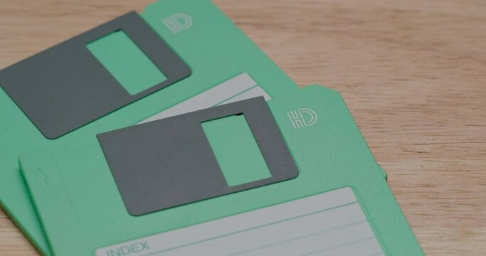 Green computer floppy disk for data storage