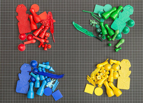 Multicolored Toys on dark background