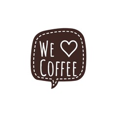 ''We love coffee'' illustration for coffee shop/for web design development