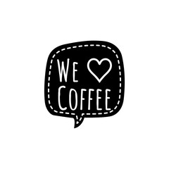 ''We love coffee'' illustration for coffee shop/for web design development