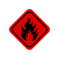 Red fire sign on white background,vector