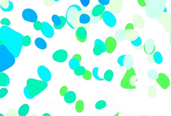 Light Blue, Green vector pattern with random forms.