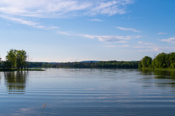 View of a peaceful lake at the Plaisance national park, in Quebec