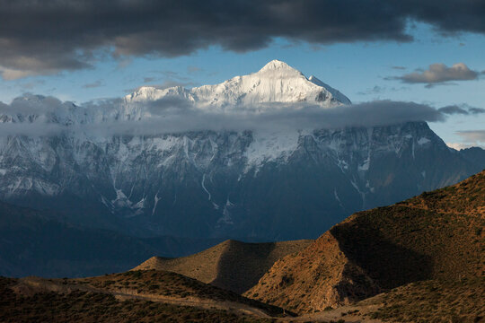 Annapurna, Nilgiri Range seen from the village of Samar in Upper Mustang.