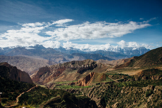 Dramatic landscape of Upper Mustang taken from Samar village.