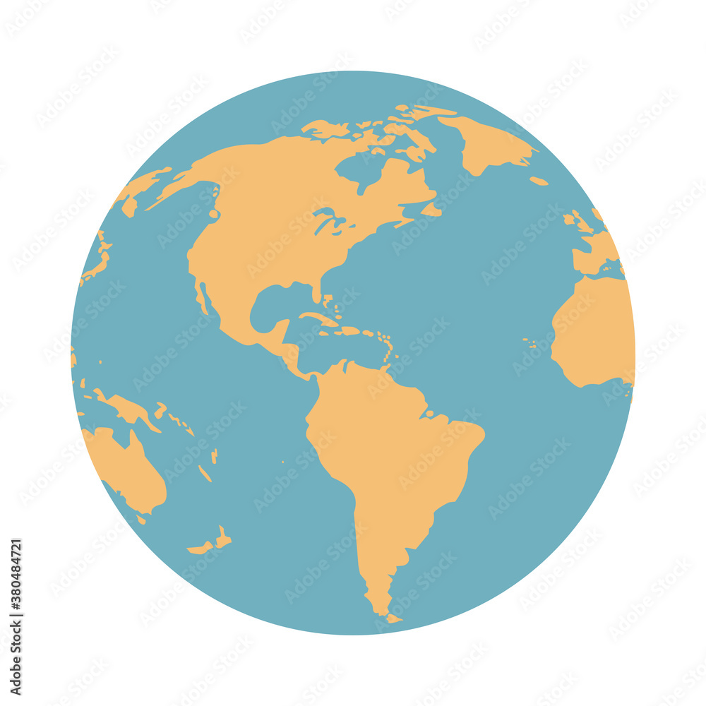 Poster world earth map isolated icon