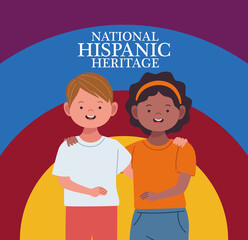 national hispanic heritage celebration with interracial couple characters