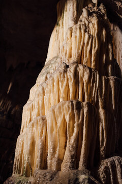 Huge limescale column in Postonja Cave, Slovenia