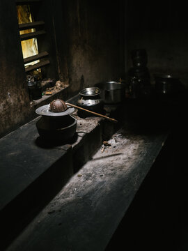 Rural kitchen with basic equipment