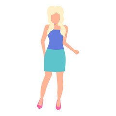 Dancing Girl Flat Icon Isolated On White Background