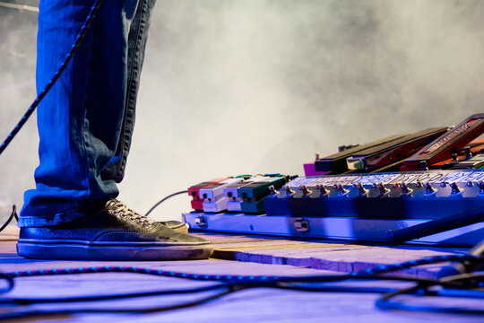 Guitarist performing live