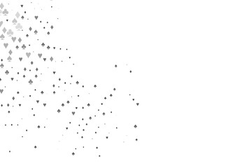 Light Silver, Gray vector texture with playing cards.