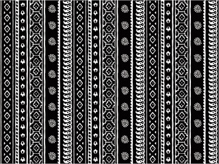 black and white ethnic decorative border seamless pattern
