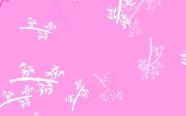 Fototapeta na wymiar Light Pink vector elegant wallpaper with branches.