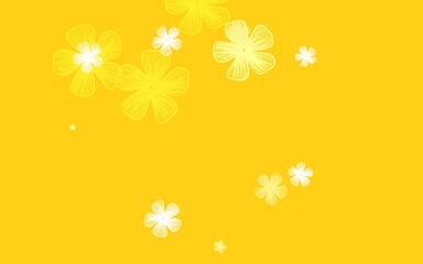 Light Green, Yellow vector abstract background with flowers.