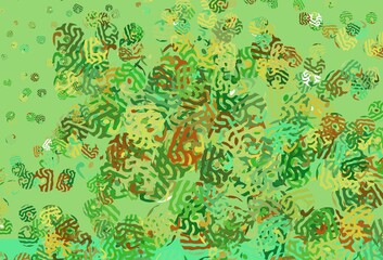 Light Green, Yellow vector texture with abstract forms.