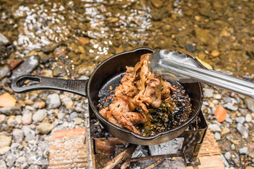アウトドア定番料理　焼き肉