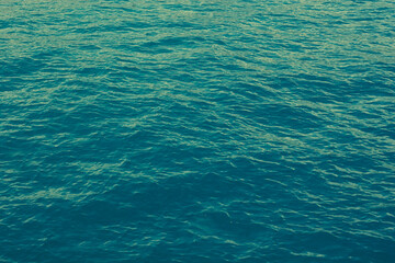 Blue sea with waves and clear blue sky