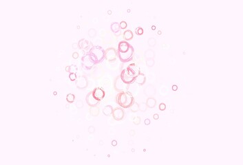 Light Pink vector template with circles.
