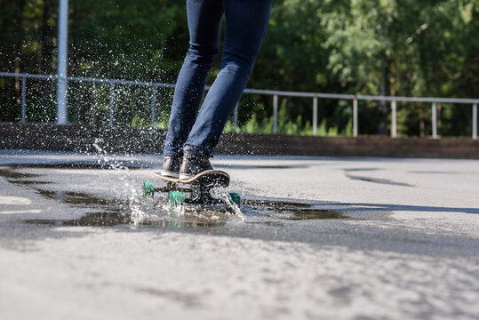 Skateboarding man