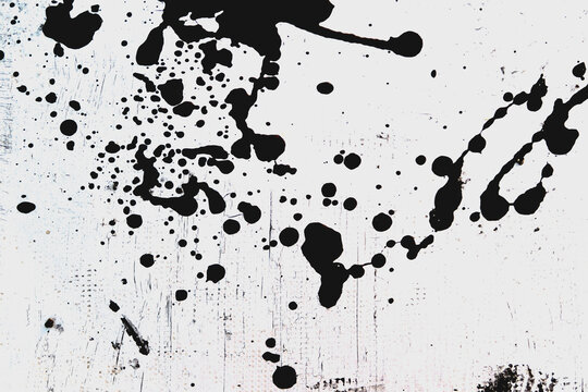 black paint splash on white background