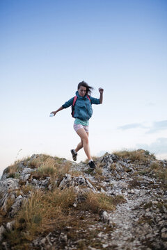Fit woman trail runner