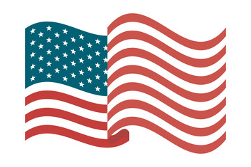 united states of america flag waving icon
