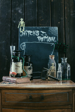 Halloween decor. Witch's potion.