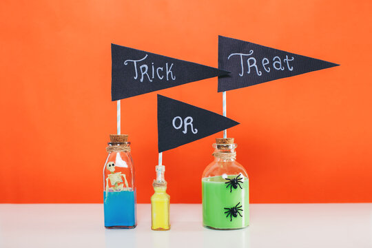 Trick or treat banners. Halloween decor.