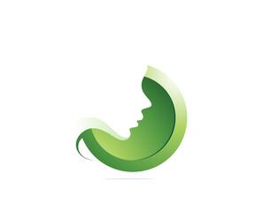 Circle and face woman icon logo design template