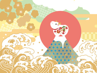 2021年　丑年の年賀状背景素材