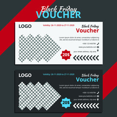 Black Friday voucher card template. Vector set of modern discount vouchers for Black Friday sale with discount tag.Template for gift cards and coupons. 