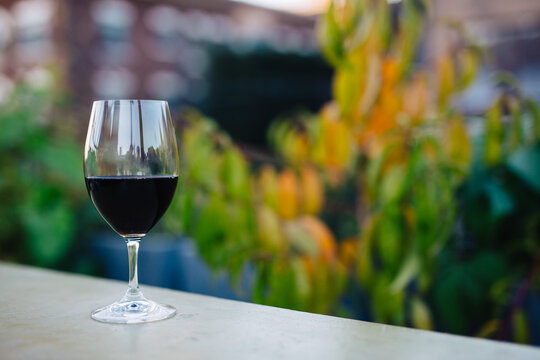 Red wine on the patio