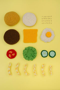Amigurumi Hamburger Ingredients