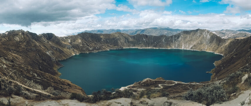 Crater Lake Surrounded by Volcanic Ridges