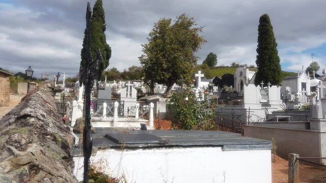 Cemetery in Villafranca del Bierzo, village in El Camino de Santiago. Leon,Spain. 