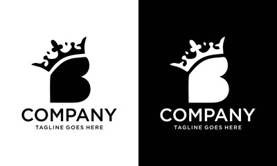 Icon Letter B Logo. Crown of kings and queens with the logo icon letter B. Initial Letter B Design Vector Luxury Golden
