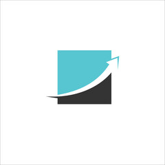 arrow graph logo design icon silhouette vector