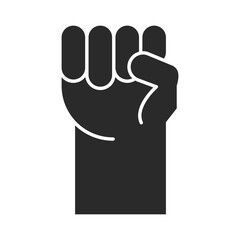international human rights day, raised hand in fist silhouette icon style