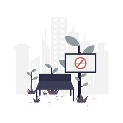 No smoking flat illustration.Vector design.Suitable for landing page, ui, website, mobile app, editorial, poster, flyer, article, and banner.