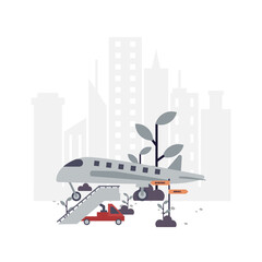 Airport flat illustration.Vector design.Suitable for landing page, ui, website, mobile app, editorial, poster, flyer, article, and banner.