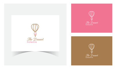 The Desert Collective Logo Design Template With Big Balloon.