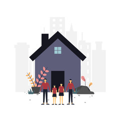 Family flat illustration.Vector design.Suitable for landing page, ui, website, mobile app, editorial, poster, flyer, article, and banner.