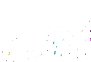 Light Multicolor, Rainbow vector texture with musical notes.