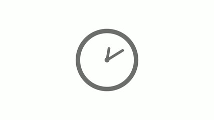 Gray color circle 12 hours clock icon without trick,clock icon