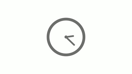 Gray color circle 12 hours clock icon without trick, Clock icon