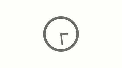 Gray color circle 12 hours clock icon without trick, Clock icon