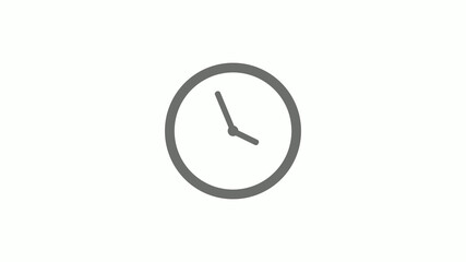 Gray color circle 12 hours clock icon without trick, Clock icon