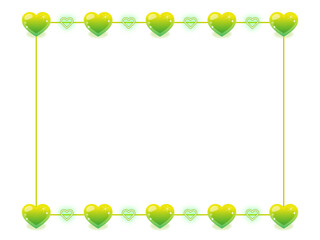 ハートのフレーム緑_ベクター