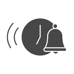 wake up clock bell time silhouette icon style